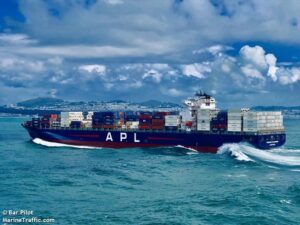 Containership President Eisenhower. Credit: Bar Pilot, marinetraffic.com